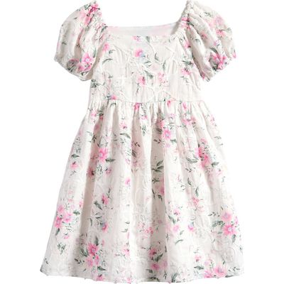 Bonnie Jean Bonnie Jean Kids' Embroidered Puff Sleeve Babydoll Party Dress