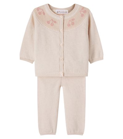 Bonpoint Bonpoint Baby Jenny wool and cotton cardigan and pants set