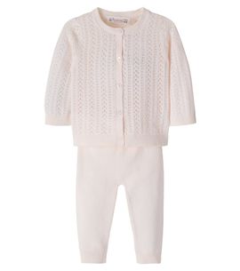 Bonpoint Bonpoint Baby Laelou pointelle cotton cardigan and pants set