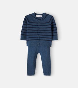 Bonpoint Bonpoint Baby Laslo wool and cotton cardigan and pants set