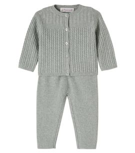 Bonpoint Bonpoint Baby Lavina wool and cotton cardigan and pants set