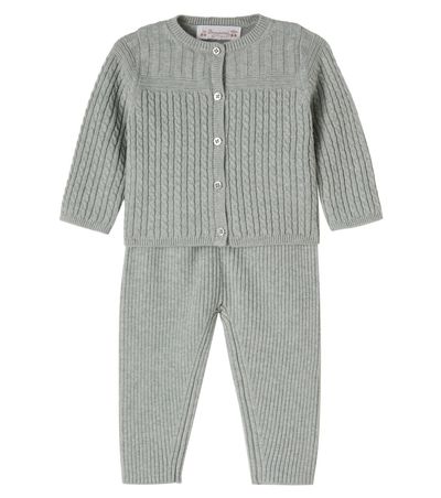 Bonpoint Bonpoint Baby Lavina wool and cotton cardigan and pants set
