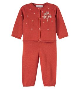 Bonpoint Bonpoint Baby Melnie wool and cotton cardigan and pants set