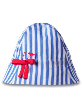 Bonpoint Bonpoint Bow-detail striped cotton hat
