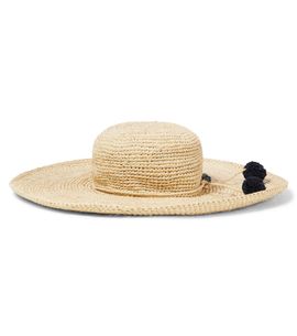 Bonpoint Bonpoint Capeline embroidered raffia sun hat