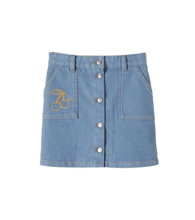 Bonpoint Bonpoint Dexie embroidered denim skirt