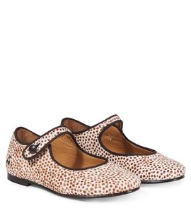 Bonpoint Bonpoint Ella leopard-print calf hair Mary Jane flats