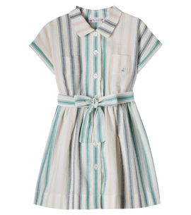 Bonpoint Bonpoint Gisele striped cotton seersucker shirt dress