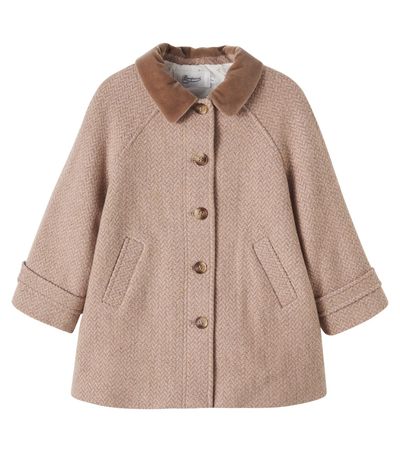 Bonpoint Bonpoint Jiba velvet-trimmed wool-blend coat
