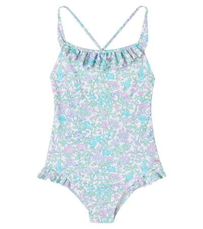 Bonpoint Bonpoint Lacey floral ruffled swimsuit