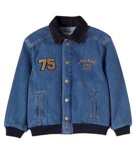 Bonpoint Bonpoint Luken patch-appliquÃ© denim bomber jacket