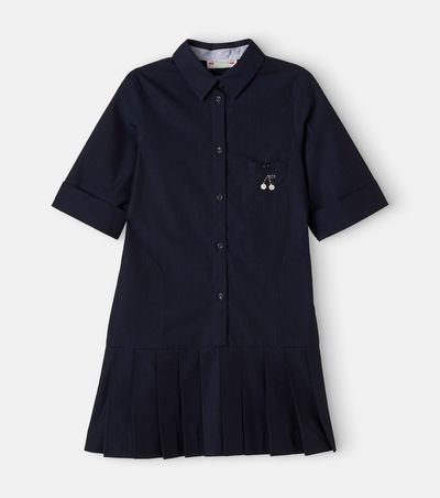 Bonpoint Bonpoint Maribelle pleated cotton shirt dress