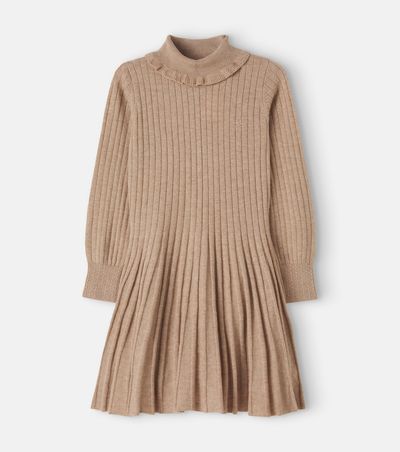 Bonpoint Bonpoint Marthe pleated wool and cashmere-blend dress