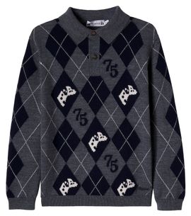 Bonpoint Bonpoint Morgan argyle wool polo sweater