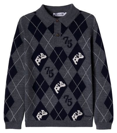 Bonpoint Bonpoint Morgan argyle wool polo sweater