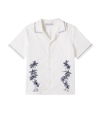 Bonpoint Bonpoint Steve embroidered cotton poplin shirt