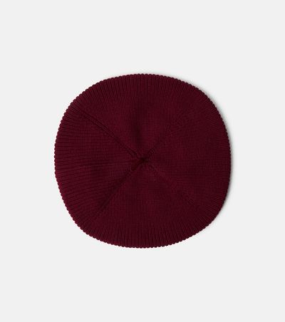 Bonpoint Bonpoint x Maison Kitsuné embroidered cotton and cashmere beret
