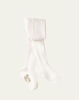 Bonpoint Girl's Logo-Print Knit Tights