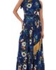 Borgo de Nor Borgo de Nor Tatiana Crepe Satin Dress Magical Blossom Navy - 1