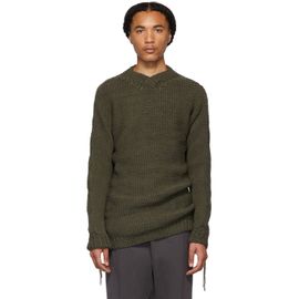 Boris Bidjan Saberi Boris Bidjan Saberi Grey Wool V-Neck Sweater