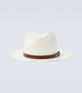 Borsalino Borsalino Country leather-trimmed straw Panama hat
