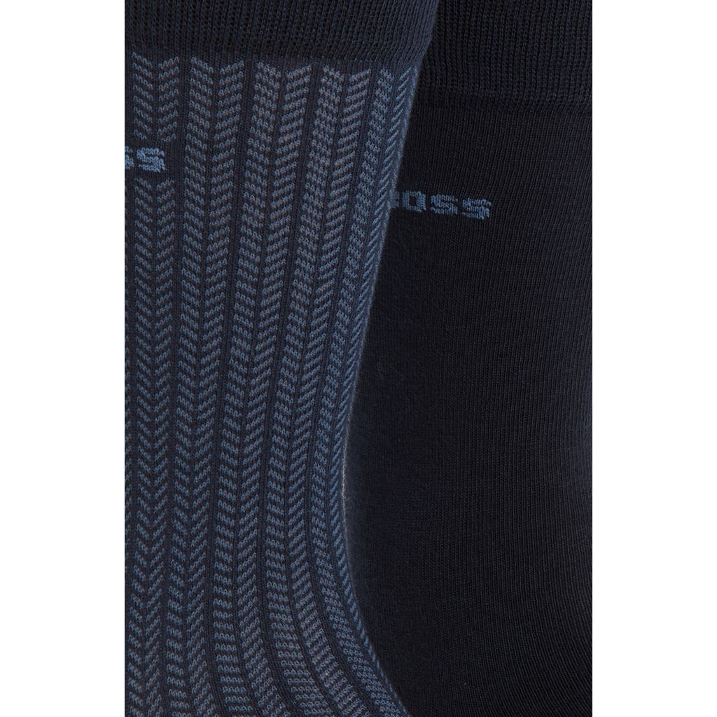 BOSS BOSS 2-Pack Mini Pattern Chevron Crew Socks