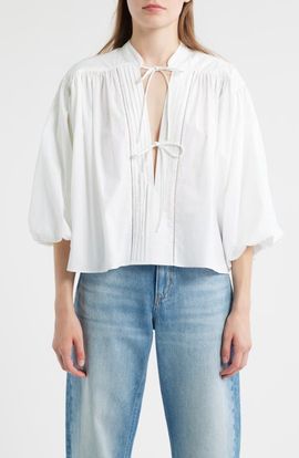 BOSS BOSS Bales Tie Front Cotton T-Shirt