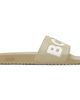 BOSS BOSS Beige Italian-Made Large Logo Detail Slides - 1