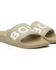 BOSS BOSS Beige Italian-Made Large Logo Detail Slides - 4