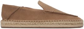 BOSS BOSS Beige Jute Midsole Suede Espadrilles