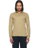 BOSS BOSS Beige Long-Sleeved Interlock Cotton Logo Polo - 1