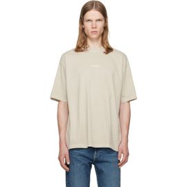 BOSS BOSS Beige Relaxed-Fit Cotton Embroidered Logo T-shirt