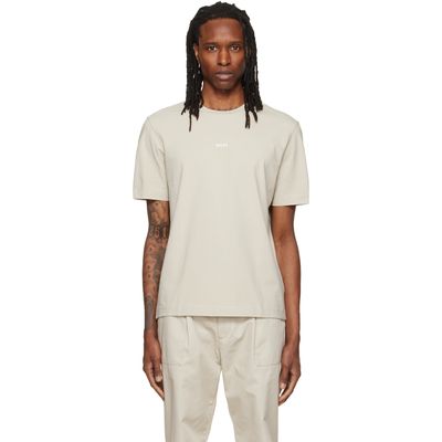 BOSS BOSS Beige Relaxed-Fit Layered Logo Print T-shirt