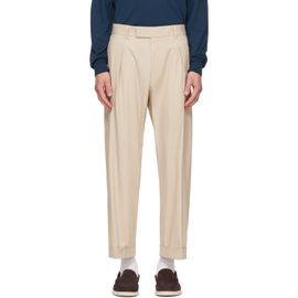 BOSS BOSS Beige Relaxed-Fit Trousers