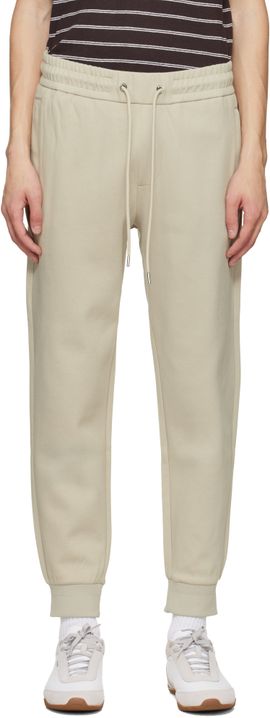 BOSS BOSS Beige Stretch-Cotton Cuffed Hems Track Pants
