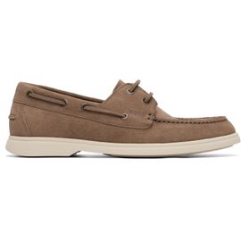 BOSS BOSS Beige Suede Lace-Detail Boat Shoes