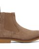 BOSS BOSS Beige Suede Signature-Stripe Stitching Chelsea Boots - 1