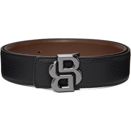 BOSS BOSS Black & Brown Double-B Monogram Reversible Belt