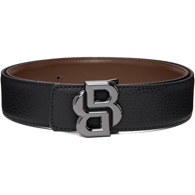 BOSS BOSS Black & Brown Double-B Monogram Reversible Belt
