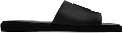 BOSS BOSS Black Double B Monogram Faux-Leather Slides