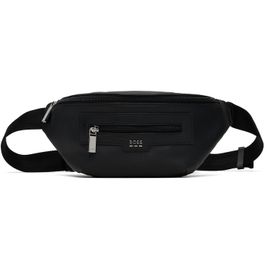 BOSS BOSS Black Grained Faux-Leather Belt Bag