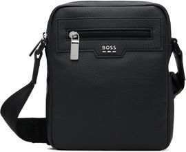 BOSS BOSS Black Grained Faux-Leather Pouch