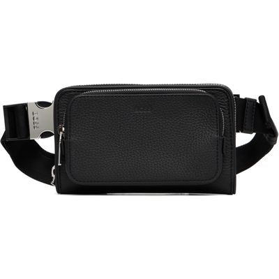 BOSS BOSS Black Grained Leather Messenger Bag