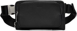 BOSS BOSS Black Italian Leather Crossbody Belt Bag