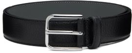 BOSS BOSS Black Italian Leather Pin-Buckle Belt