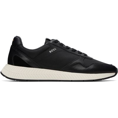 BOSS BOSS Black Leather & Canvas Sneakers
