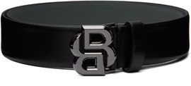BOSS BOSS Black Leather Double-B Monogram Belt