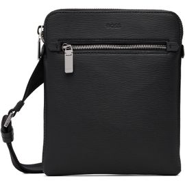 BOSS BOSS Black Leather Embossed Logo Envelope Pouch