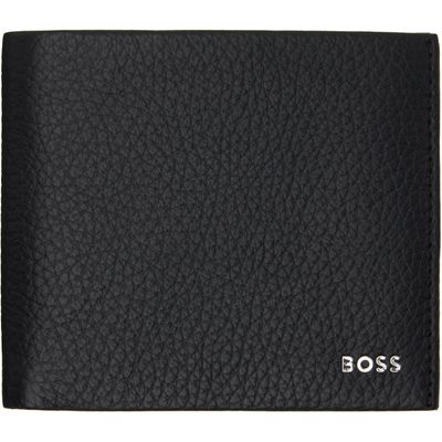 BOSS BOSS Black Logo Lettering Grained-Leather Wallet