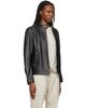 BOSS BOSS Black Logo Trim Grained Leather Jacket - 2
